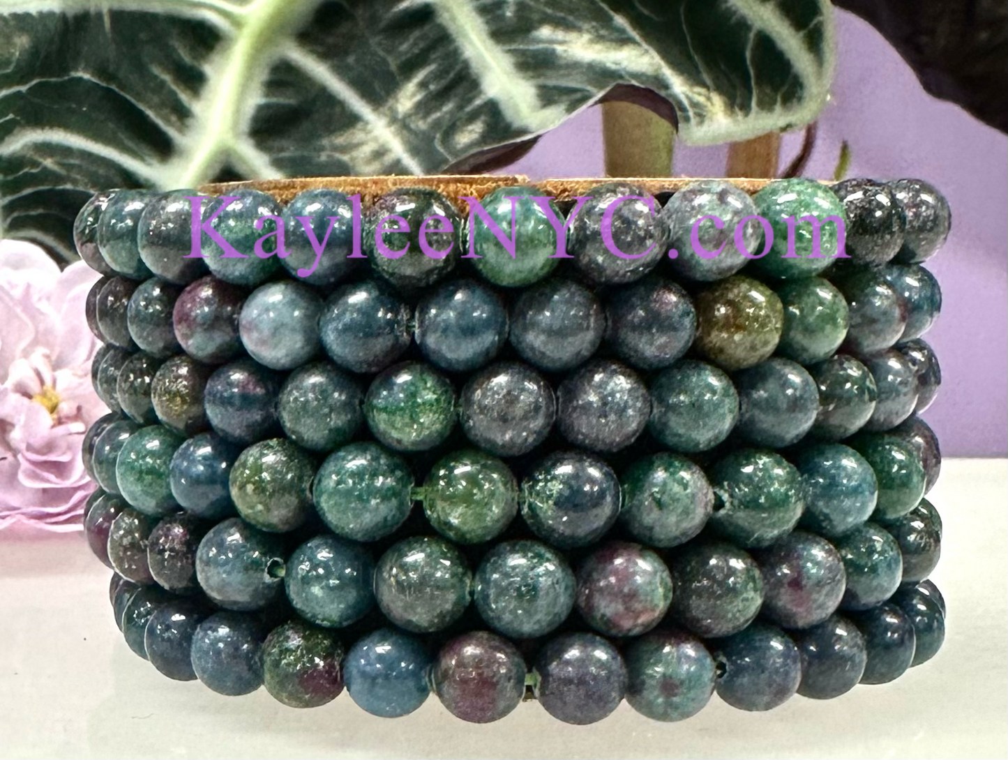 6 PCs Natural Ruby Kyanite ~7mm 7.5” Stretch Bracelet