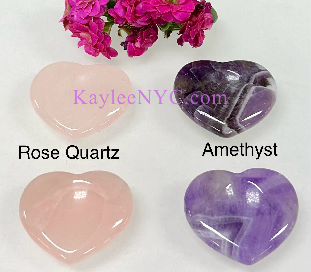 12 PCs Natural Crystal Heart Worry Stone Healing Energy