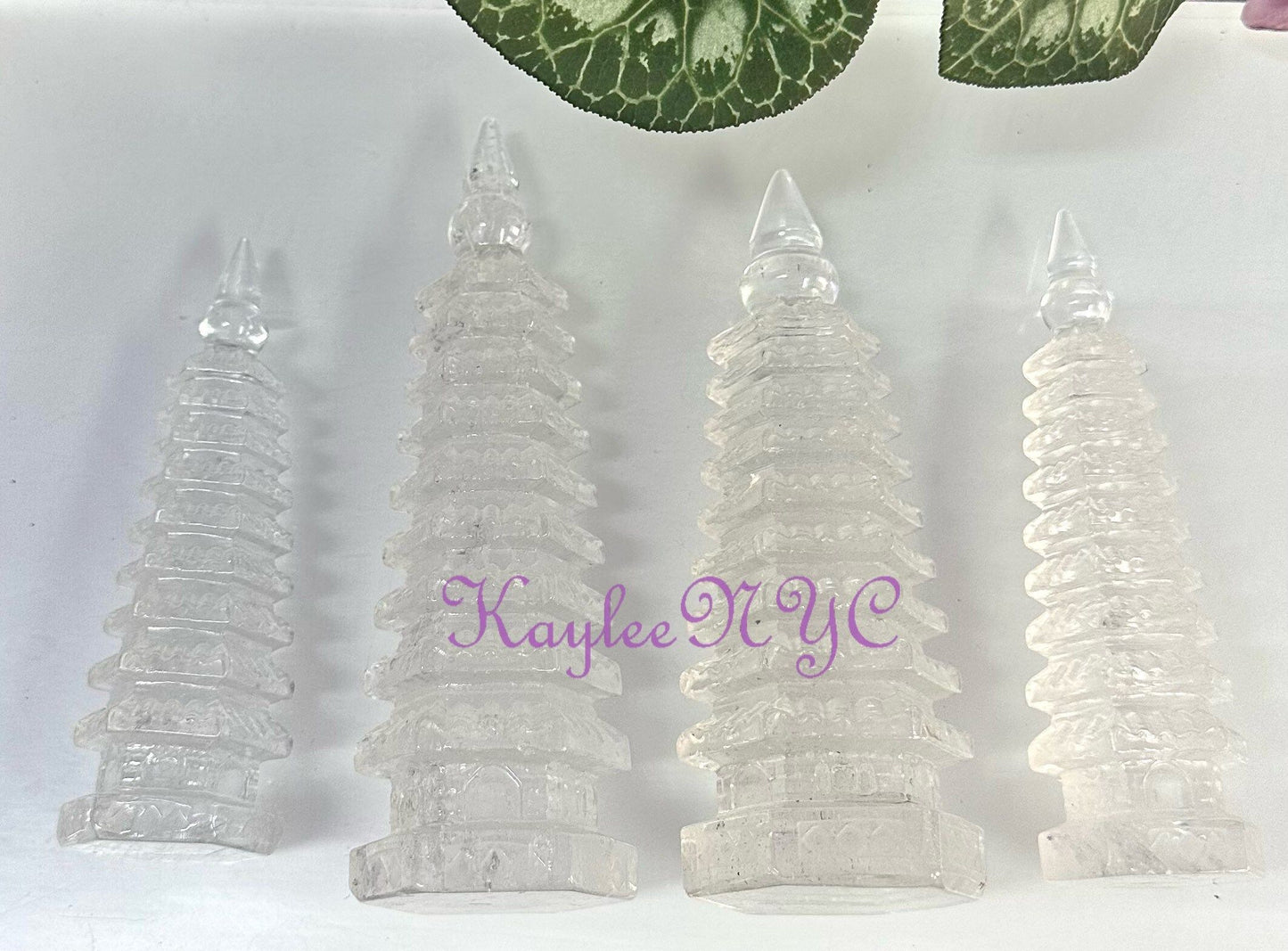 Wholesale Lot 4-5 PCs  Natural Clear Quartz Pagoda Tower Crystal Healing Energy