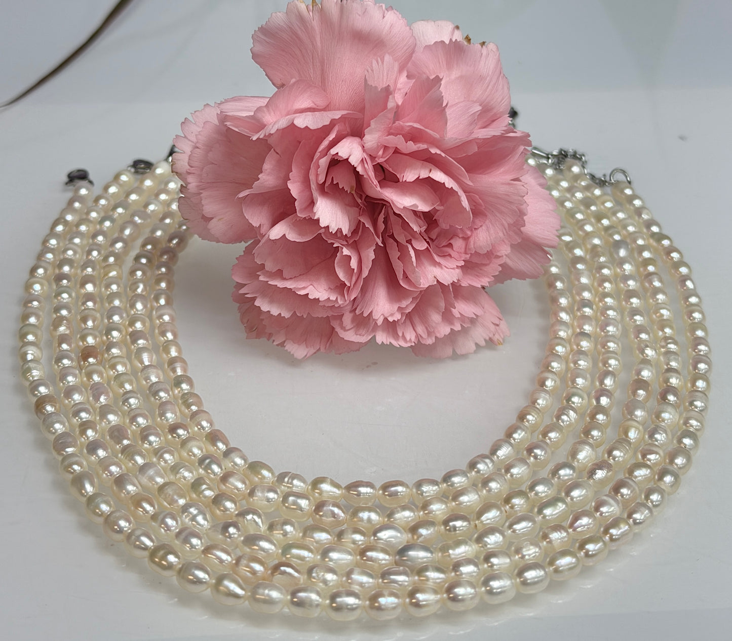 6 PCs 6 pcs ~5mm Natural Freshwater Pearl Necklace Healing Energy