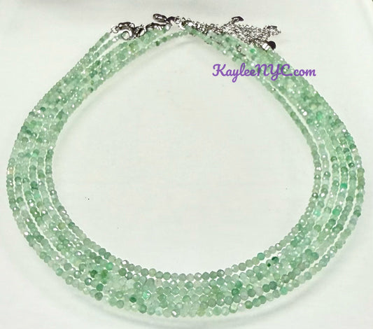 6 PCs 2mm Natural Burma Jade Necklaces