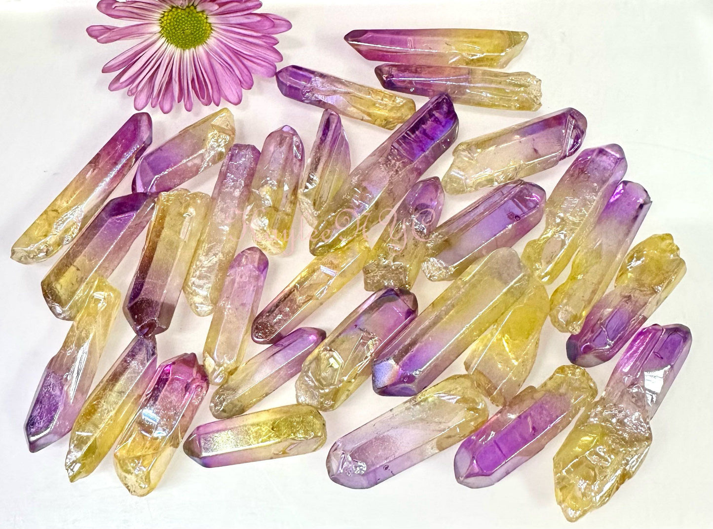 Wholesale Lot 1 Lb Rainbow Aura Quartz Wand Tumble Crystal Nice Quality