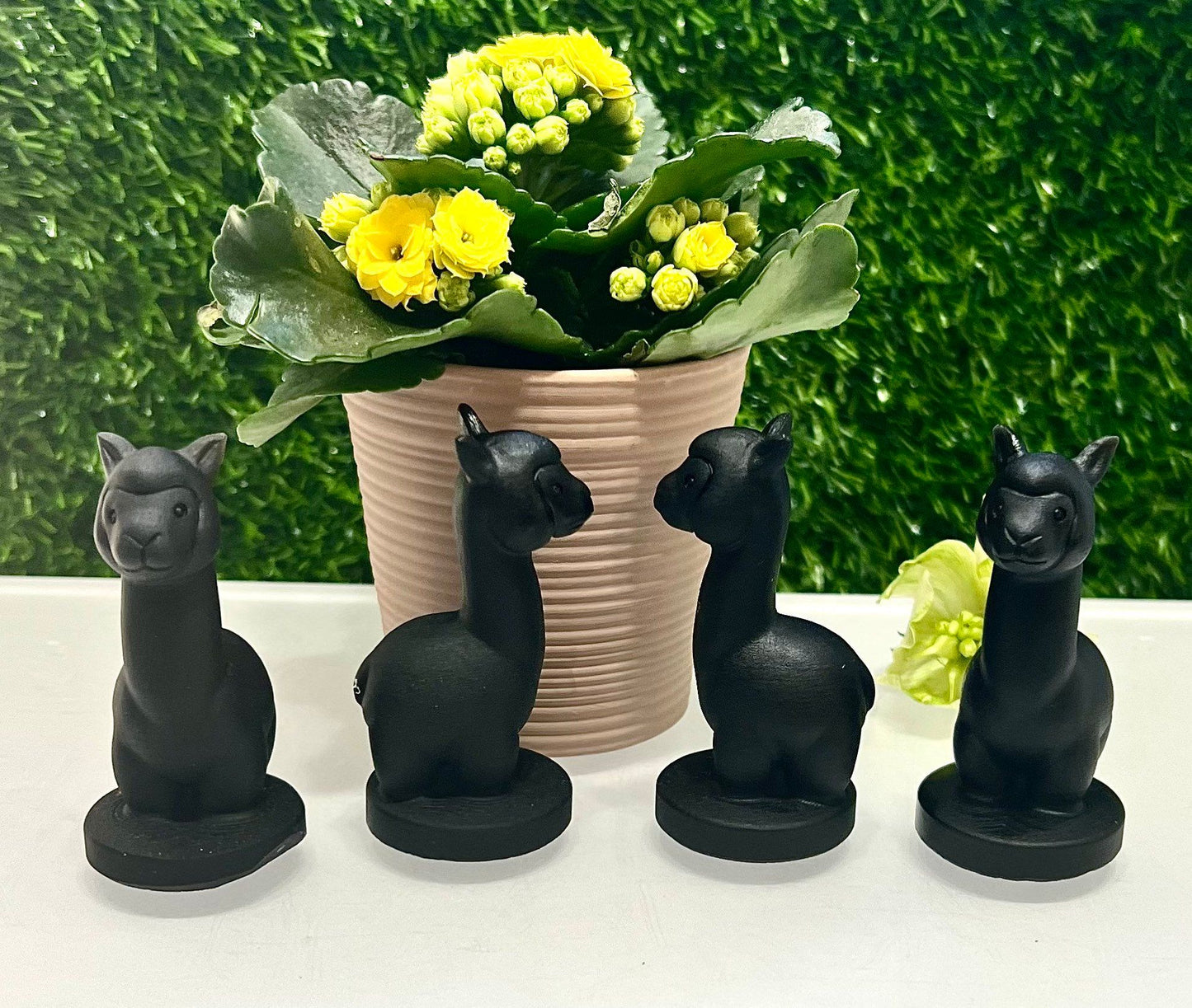 Wholesale Lot 4 Pcs Natural Black Obsidian Alpaca Nice Quality Healing Energy