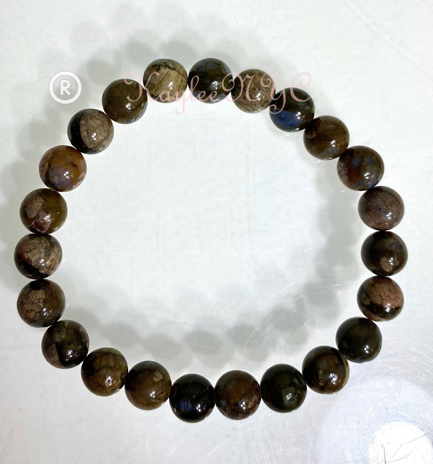 Wholesale 6 Pcs Natural Que Sera 8mm 7.5” Crystal Healing Stretch Bracelet