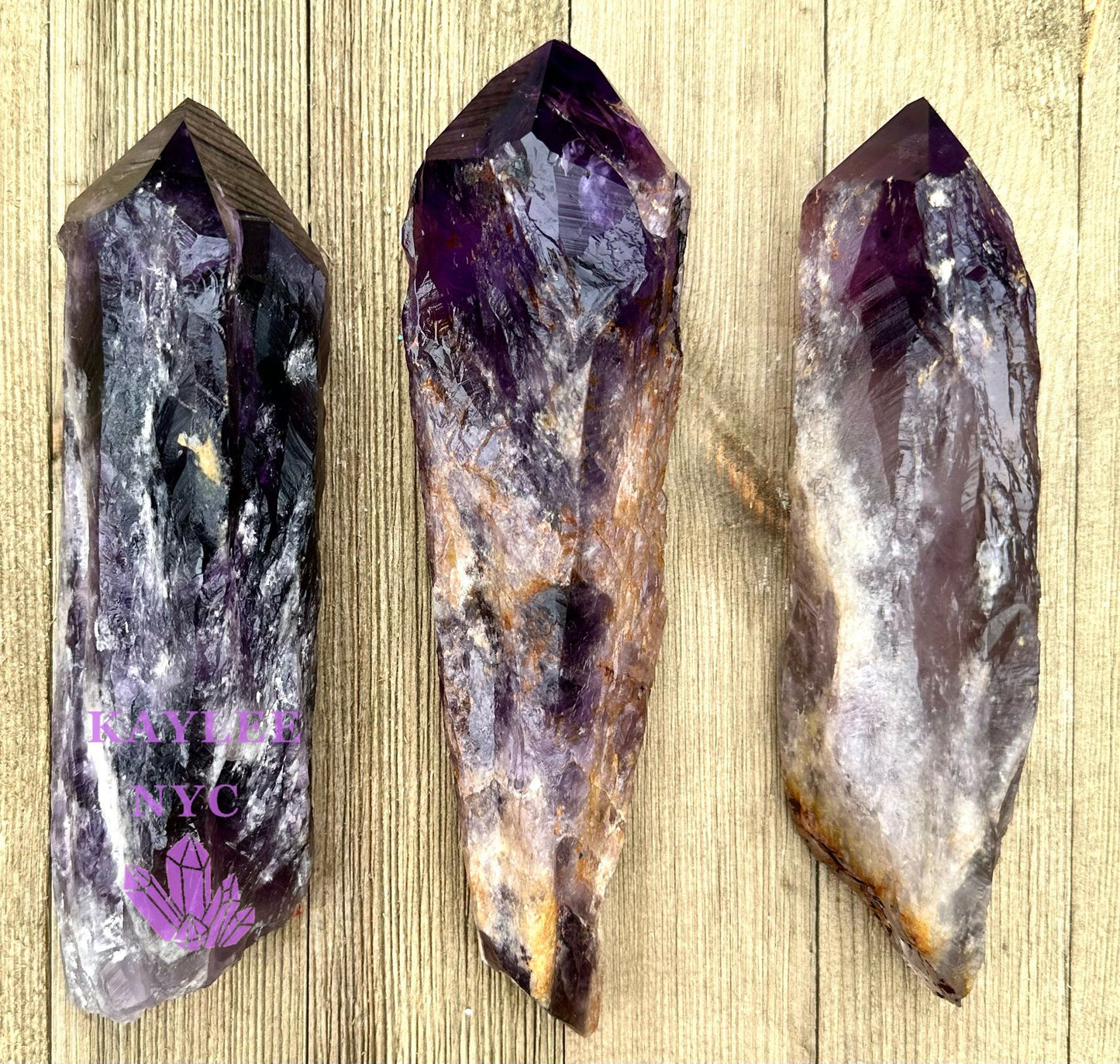 Wholesale Lot 3-4 Pcs Natural Bahia Amethyst Wand Dragon’s Teeth 2.8-3lbs