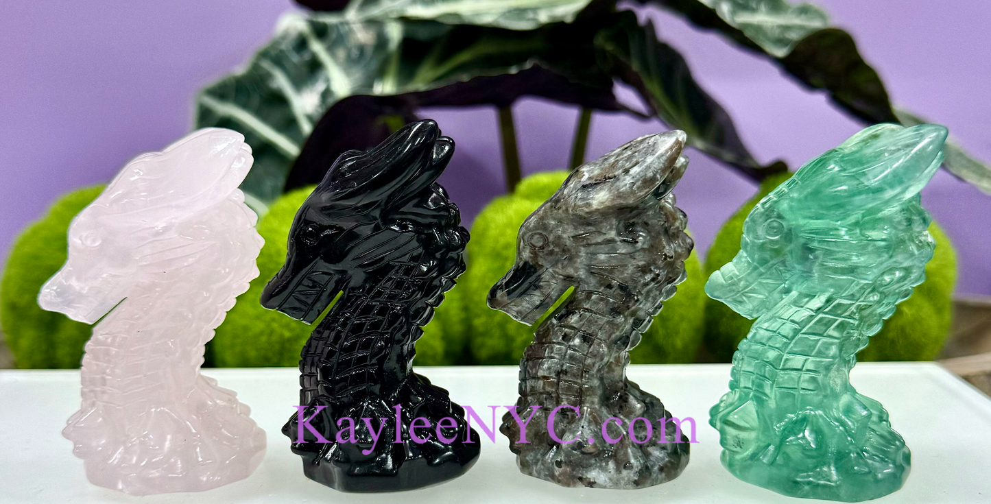 4 PCs 8cm Natural Mix Crystals Dragon Healing Energy