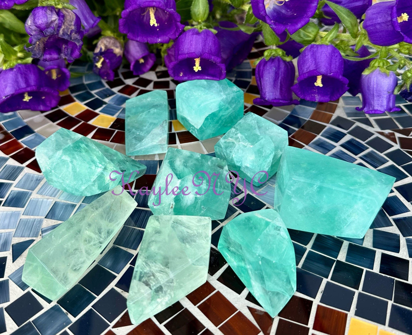 Wholesale Lot 2 lbs Natural Green Fluorite Crystal Polished Freeform Healing Energy