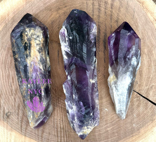 Wholesale Lot 3-4 Pcs Natural Bahia Amethyst Wand Dragon’s Teeth 2.8-3lbs