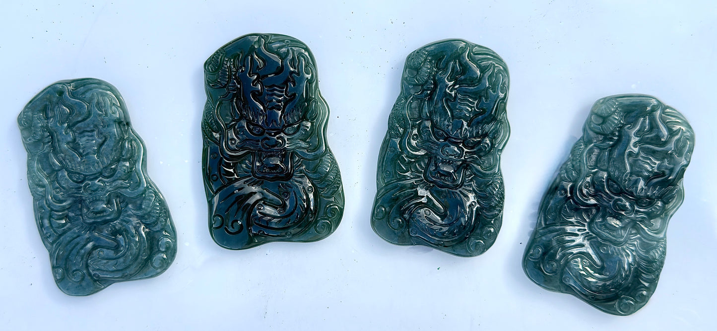 Wholesale Lot 6 Pcs Natural Jade Dragon Carving Cab Crystal Healing Energy