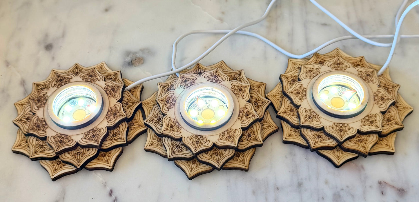 10 pcs PCs USB powered Wooden LED light stand 10cm Healing Energy