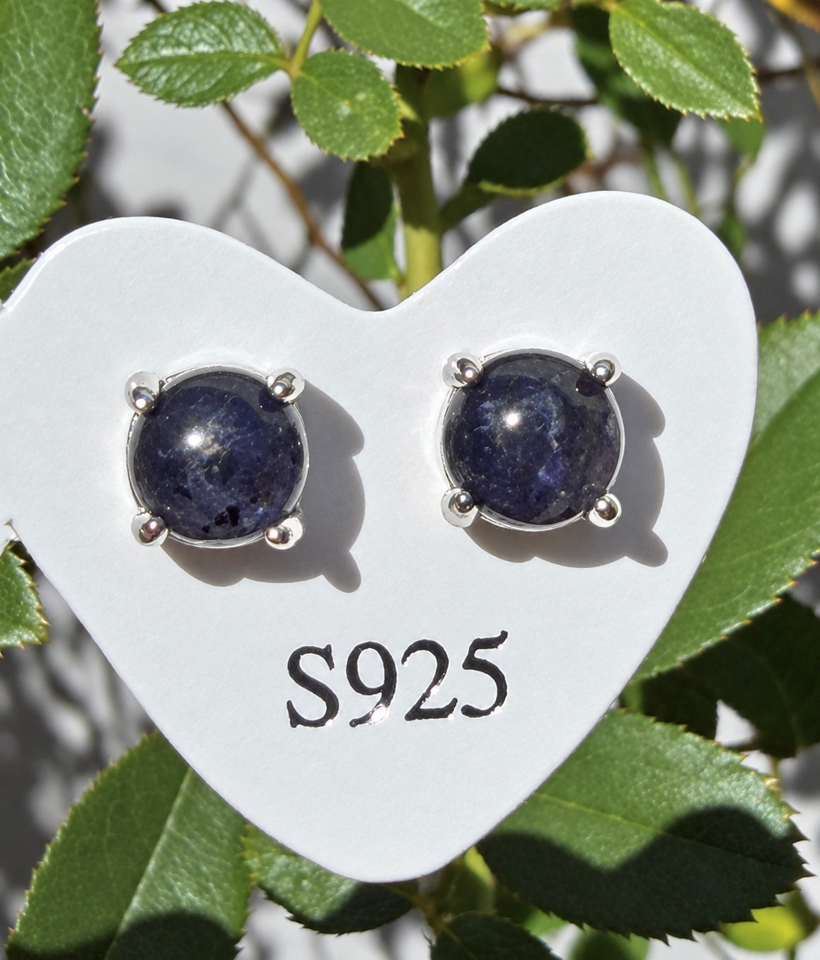 Wholesale Lot 5 Pairs Natural Iolite Earring Studs 6mm round Crystal Healing Energy