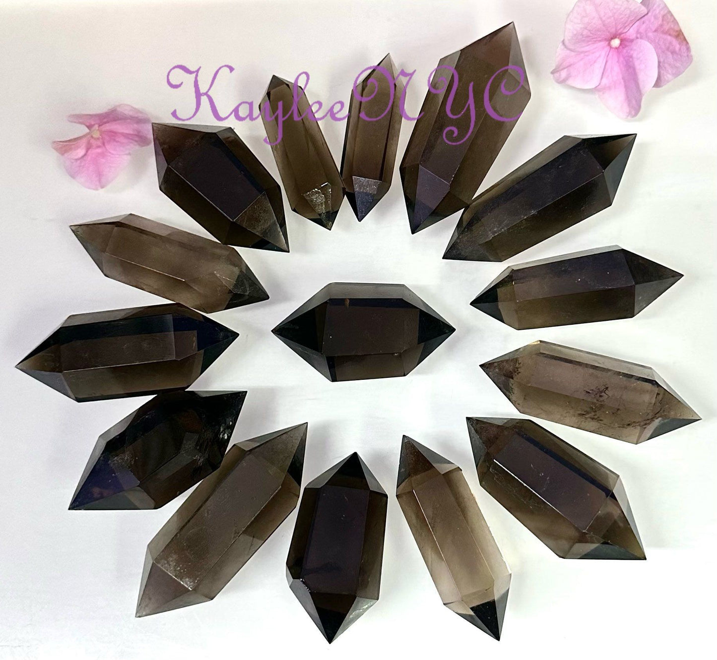 Wholesale Lot 1 lb Natural Smoky Quality Double Terminated Point Crystal Energy Healing