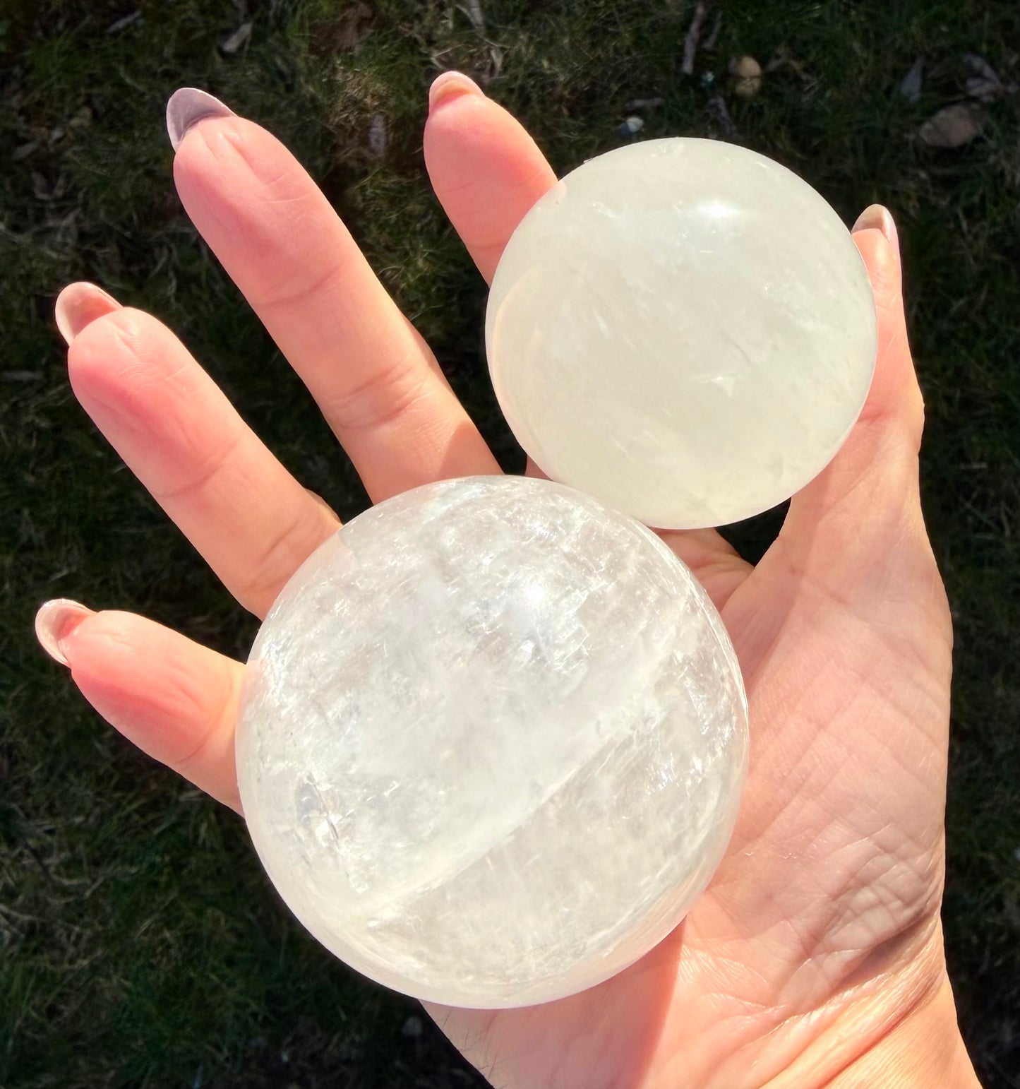 6-7 pcs Natural Calcite Sphere Crystal Ball healing energy 3.9-4lbs