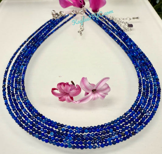 6 PCs 2mm Natural Lapis Lazuli Necklaces
