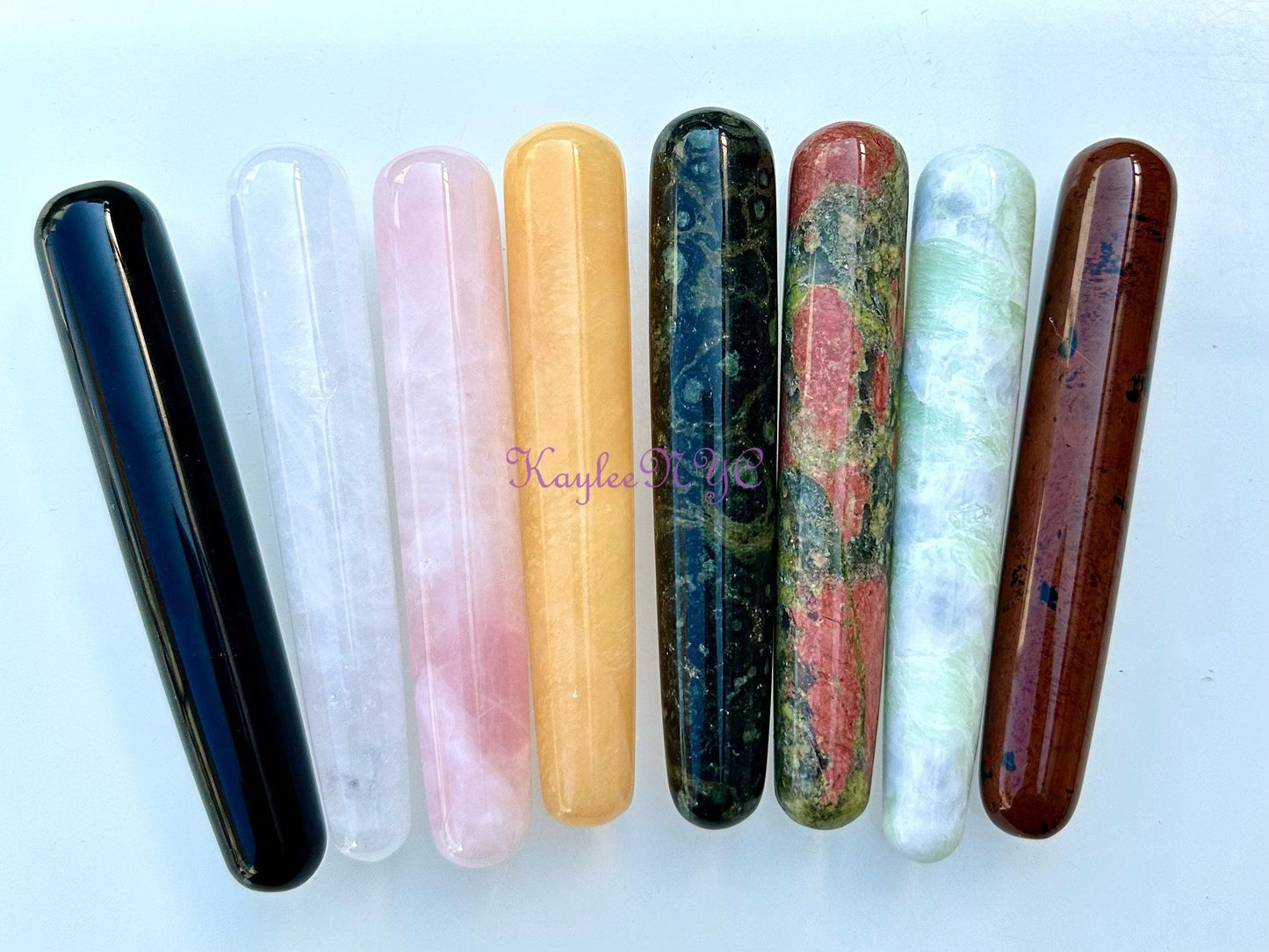 Wholesale Lot 8 Pcs Natural Mix Crystal Massage Wands Healing Energy