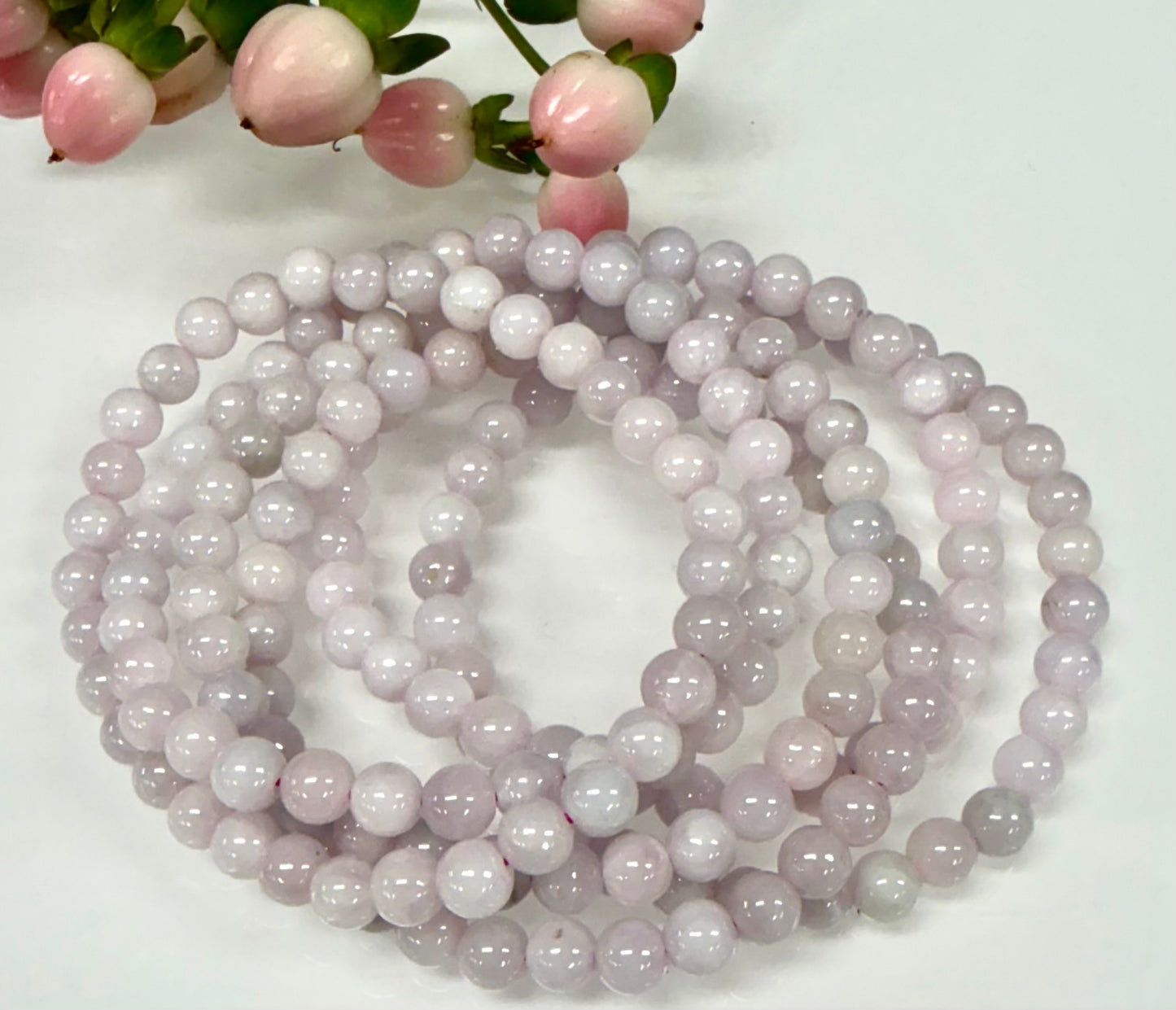 Wholesale 6 Pcs Natural Burma Pink Jade Jadeite 6mm 7.5” Crystal Healing Stretch Bracelet