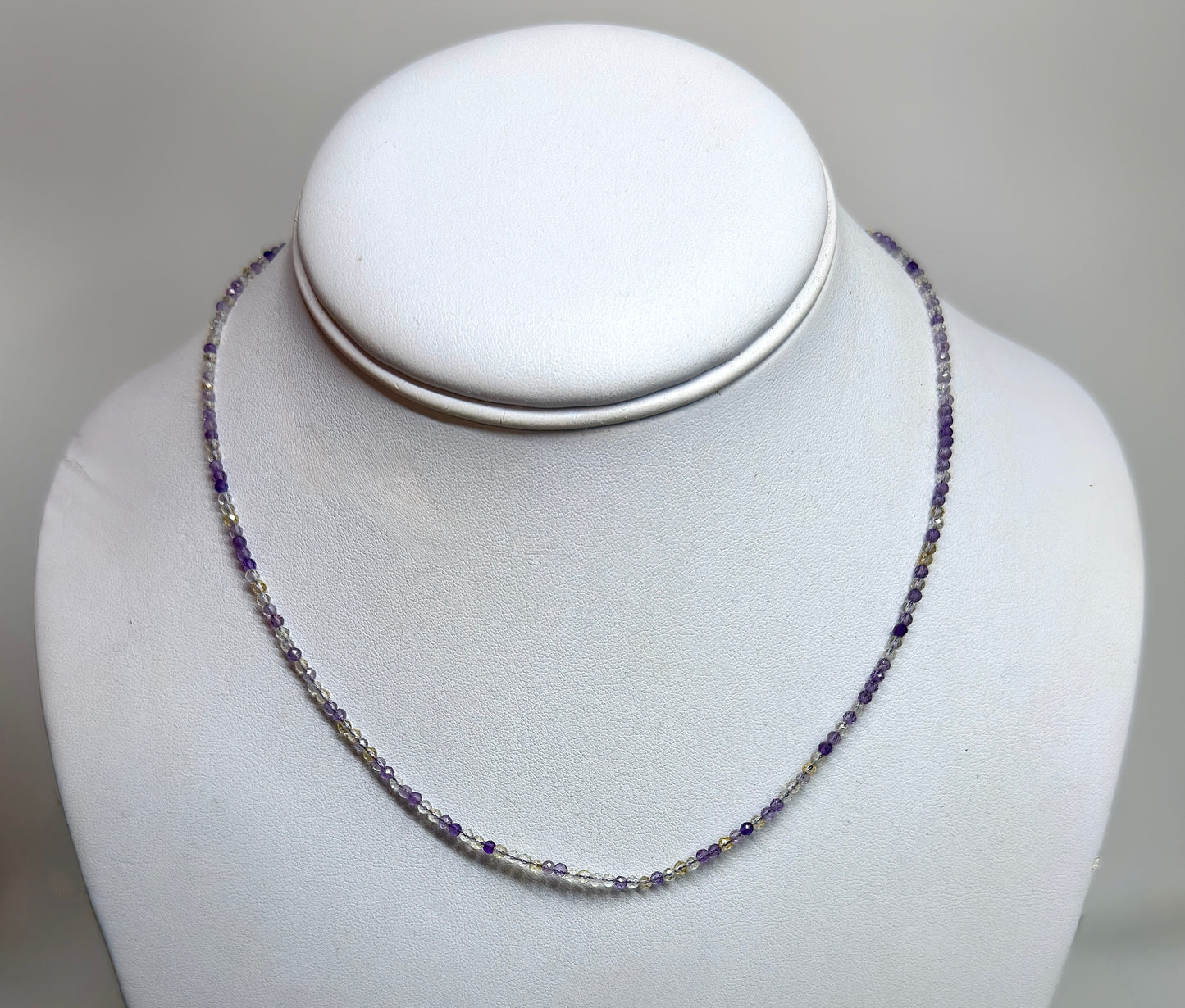 6 PCs 2mm Faceted Natural Ametrine Necklace Stainless Steel Finding