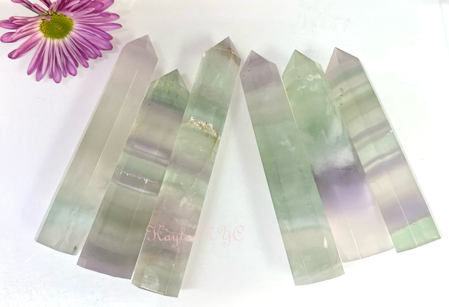 Wholesale Lot 2 lbs Natural Yttrium Fluorite Obelisk Tower Point Crystal Healing