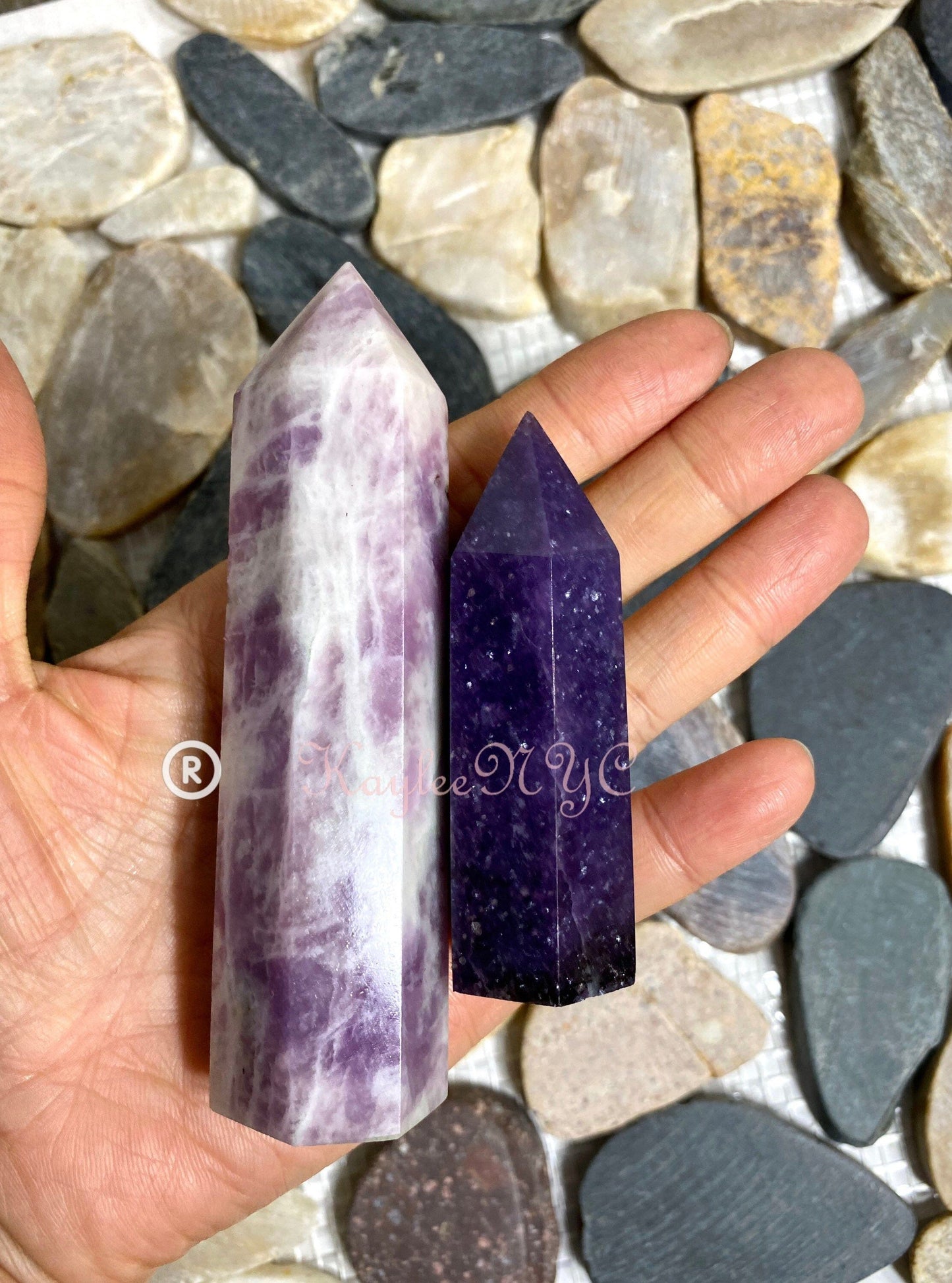 Wholesale Lot 1 lb Natural Lepidolite Tower Obelisk Point Wand Crystal Energy Healing