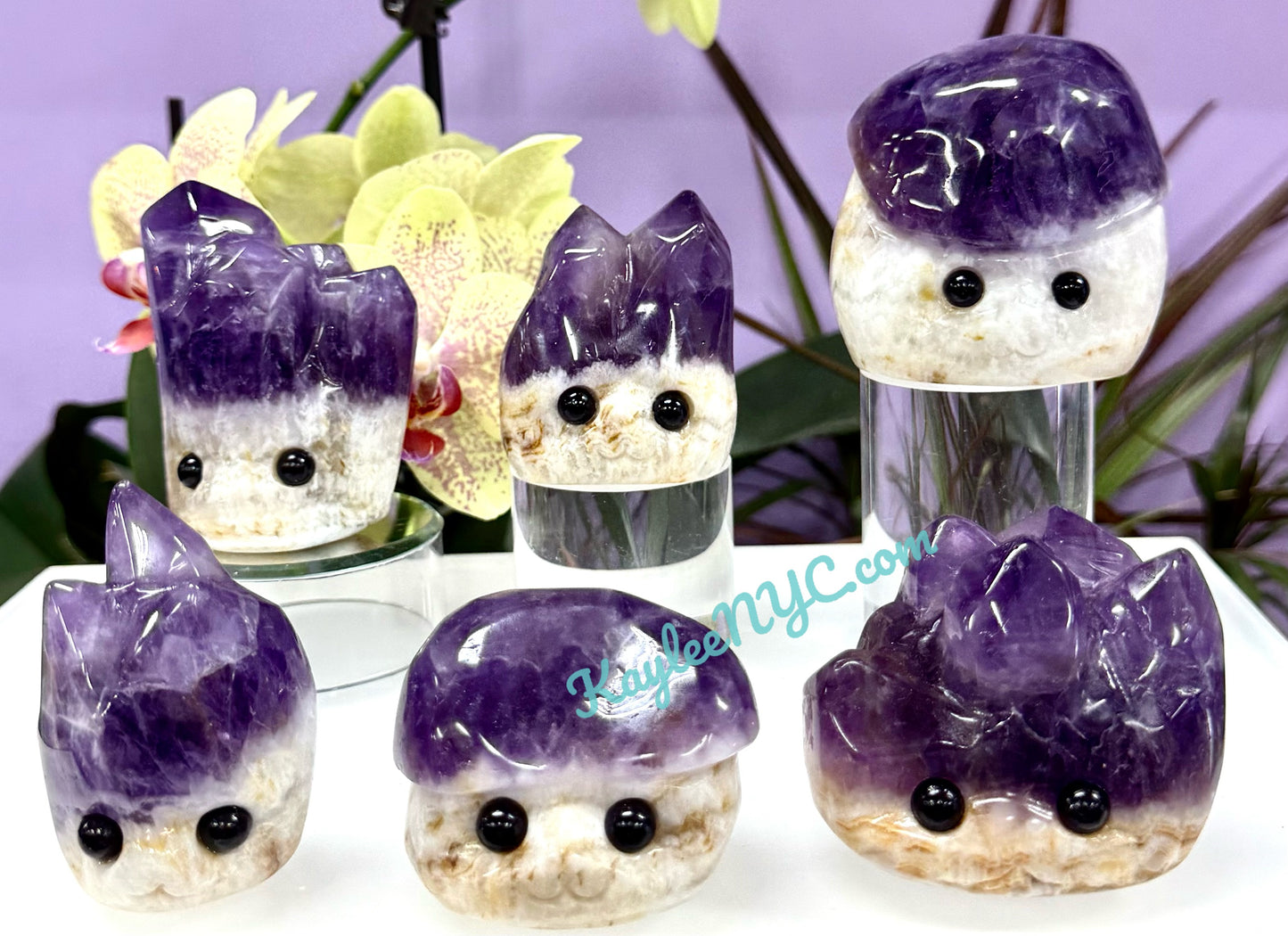 5-6 pcs Natural Amethyst Groot Carving Crystals Healing Energy