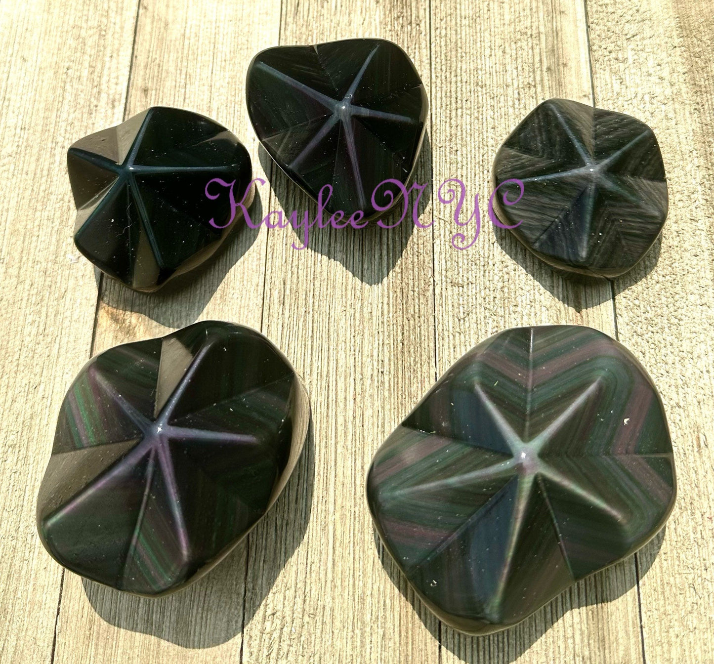 Wholesale Lot 2 Lb Natural Rainbow Obsidian Star Crystal Healing Energy