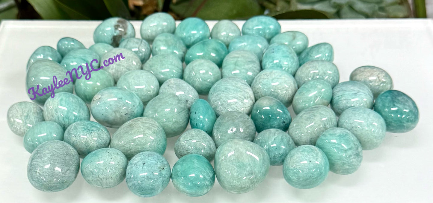 Wholesale Lot 2 Lbs Natural Amazonite Tumble Healing Energy