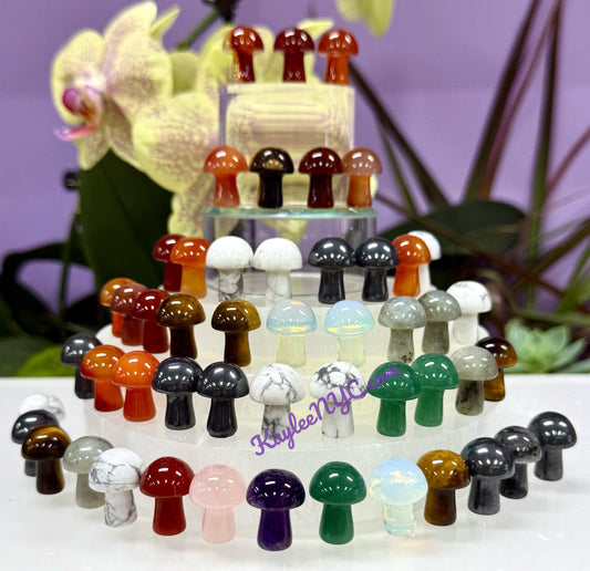 Wholesale Lot 50 PCs Mixed Crystal Mushroom 20mm Healing Energy