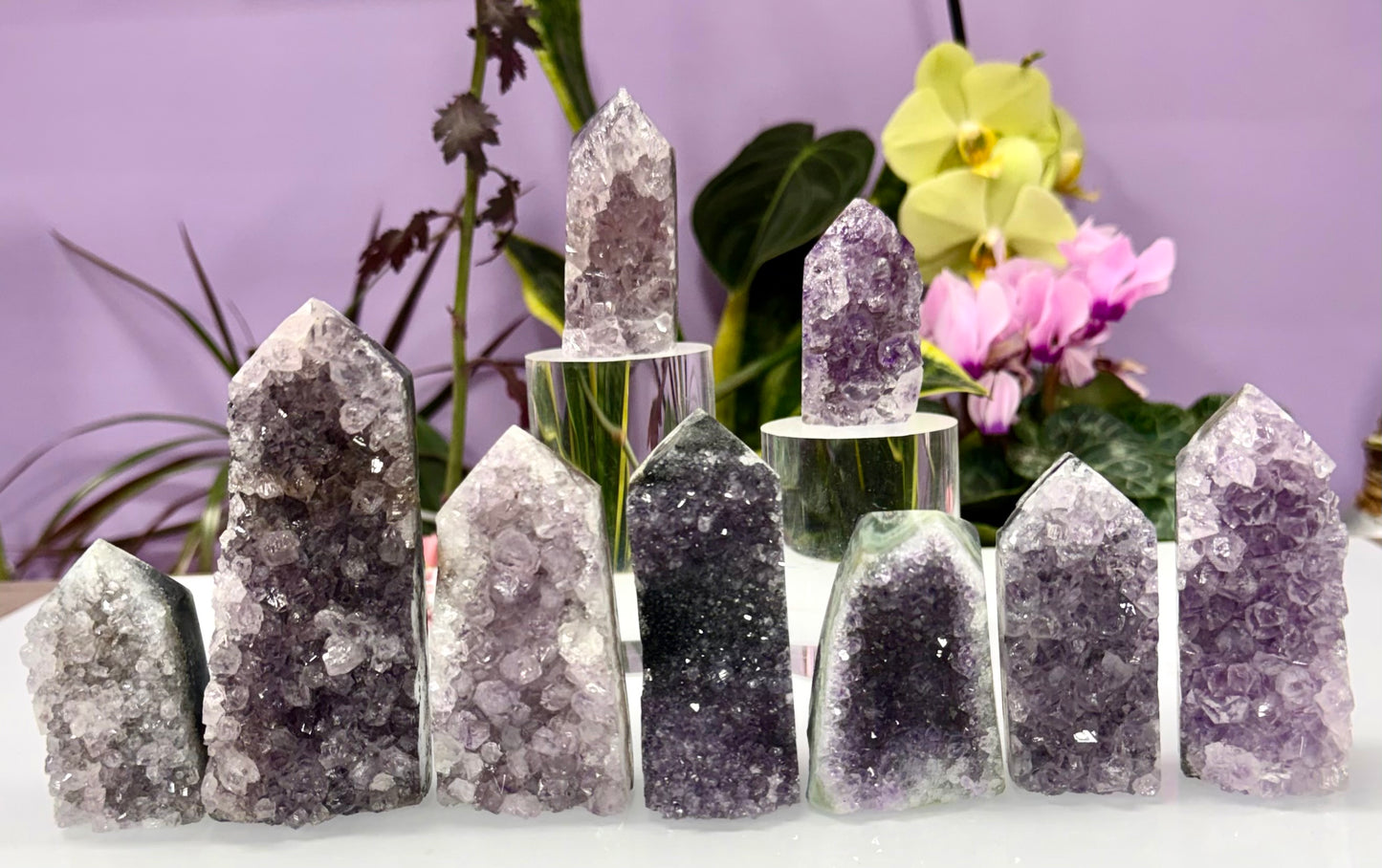 2lbs Natural Amethyst Cluster Obelisk Tower Crystals Healing Energy