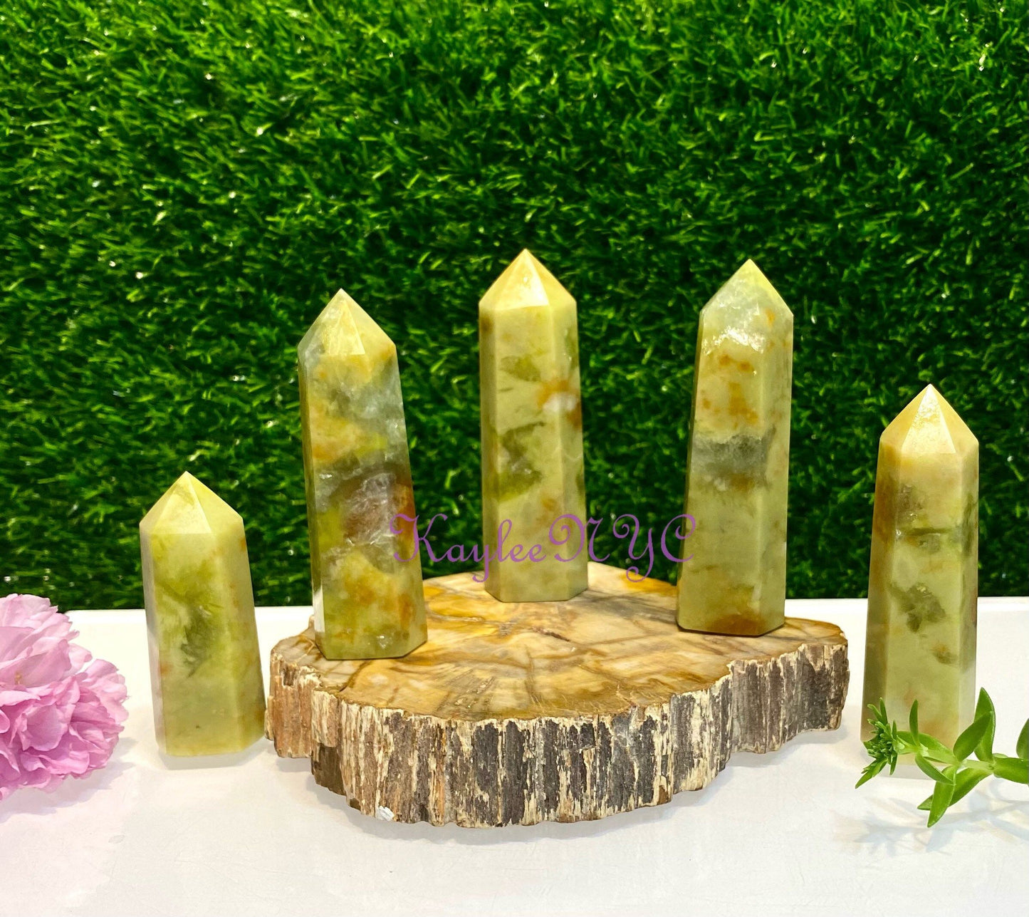 Wholesale Lot 1 lb Natural Green Opal obelisk Tower Point Crystal Healing Energy