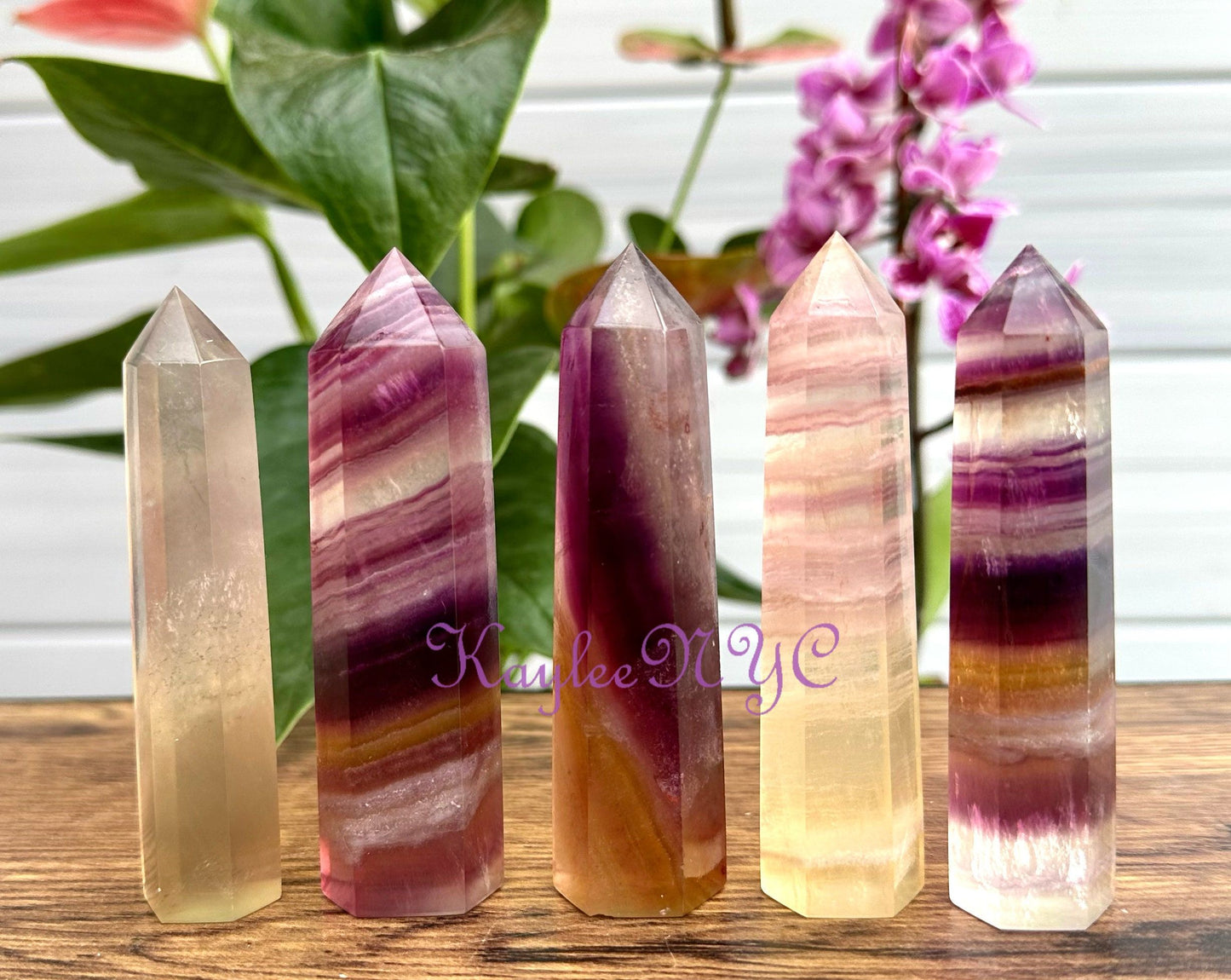 Wholesale Lot 1 Lb Natural Rainbow Fluorite Obelisk Tower Point Crystal Energy