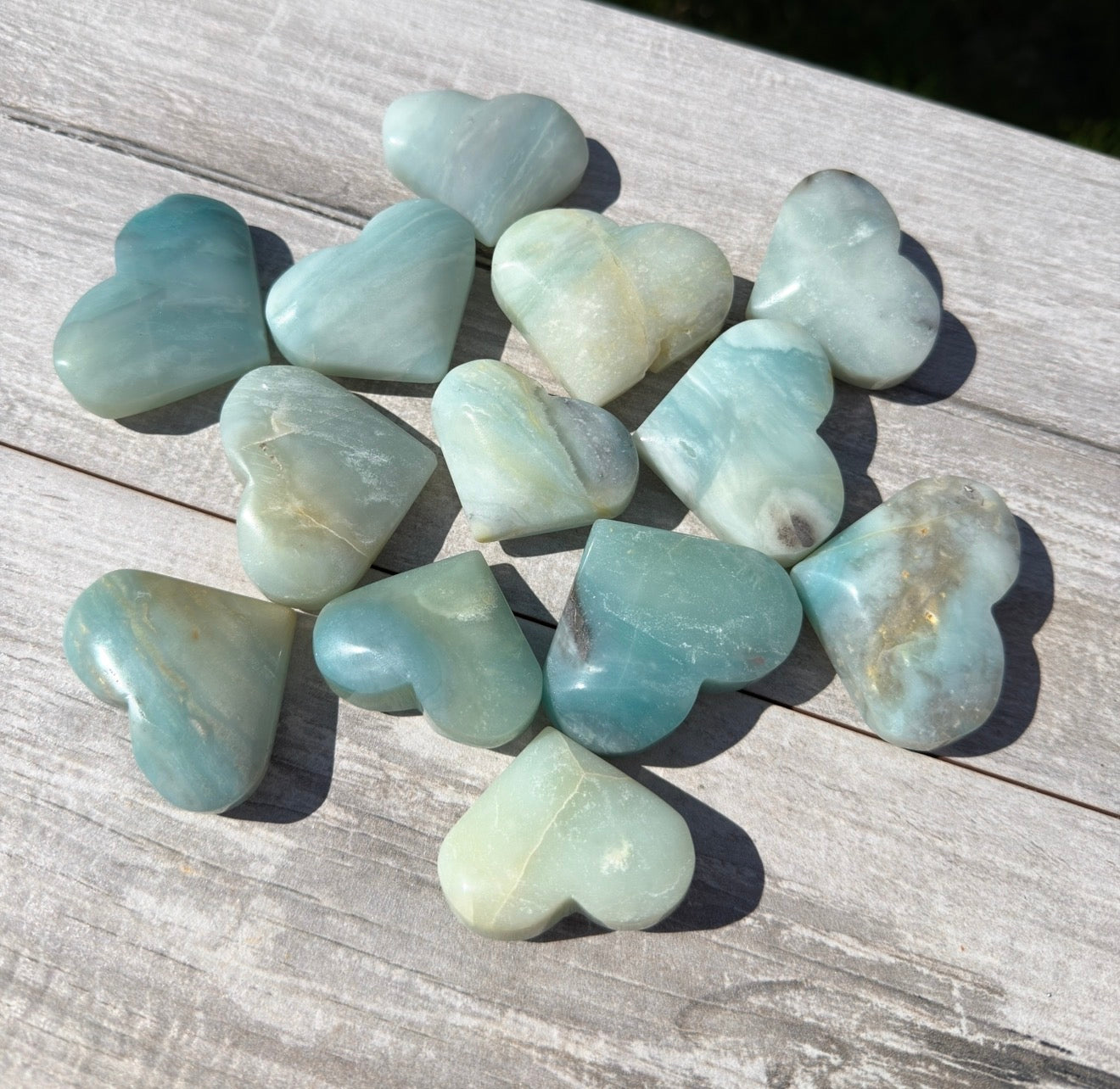 Wholesale Lot – 2 lbs Natural Amazonite Heart Carvings Crystal Healing Energy
