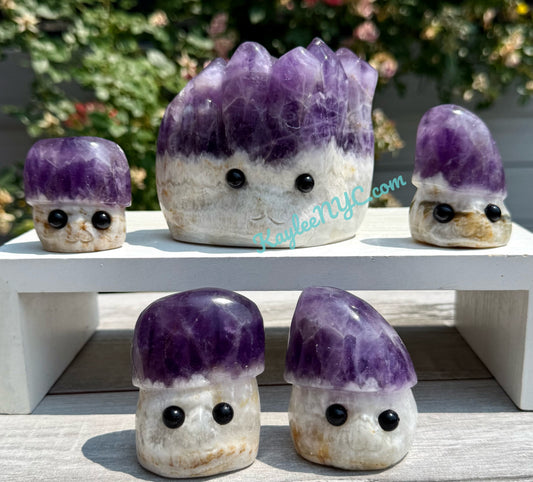5-6 pcs Natural Amethyst Groot Carving Crystals Healing Energy