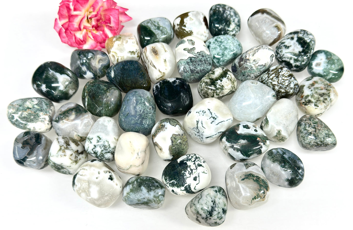 Wholesale Lot 2 lbs Natural Moss Agate Tumble Crystal Healing Energy
