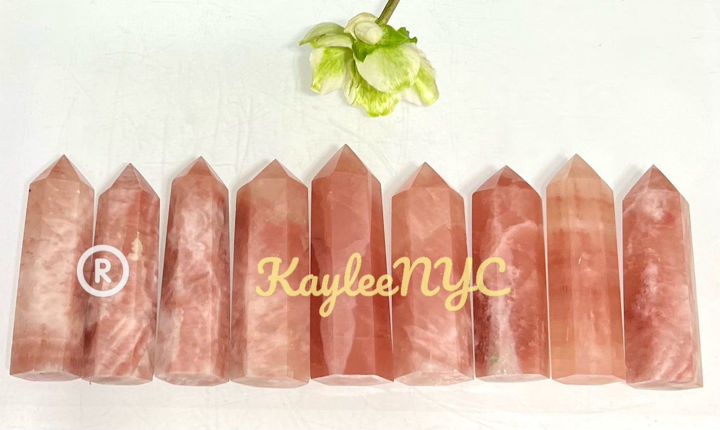 Wholesale Lot 2 Lbs Natural Strawberry Calcite Obelisk Tower Point Crystal Energy