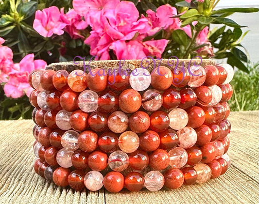 Wholesale 6 Pcs Root Chakra Bracelet 6mm 7.5” Healing Energy Crystal