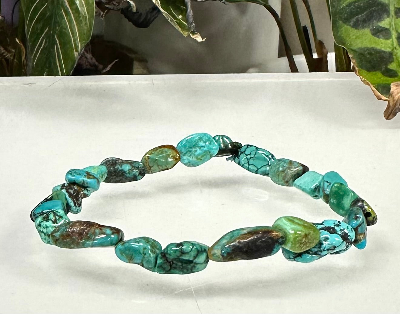 Wholesale 6 Pcs ~7mm TurquoiseCrystal tumble Stretch Bracelet 7.5”
