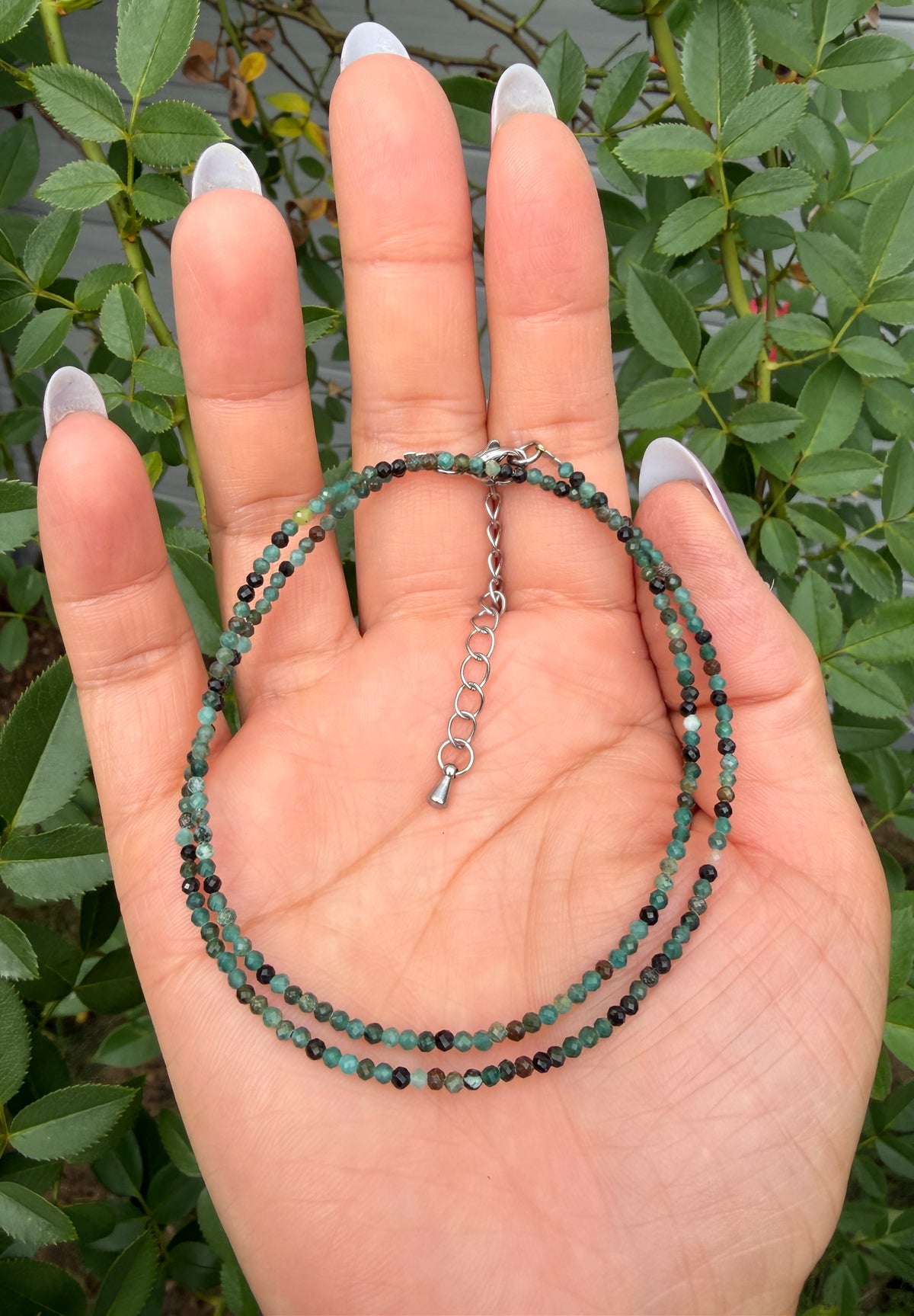 6 PCs 2mm Faceted Natural Lapis Lazuli Necklaces Stainless Steel Findings (Copy)