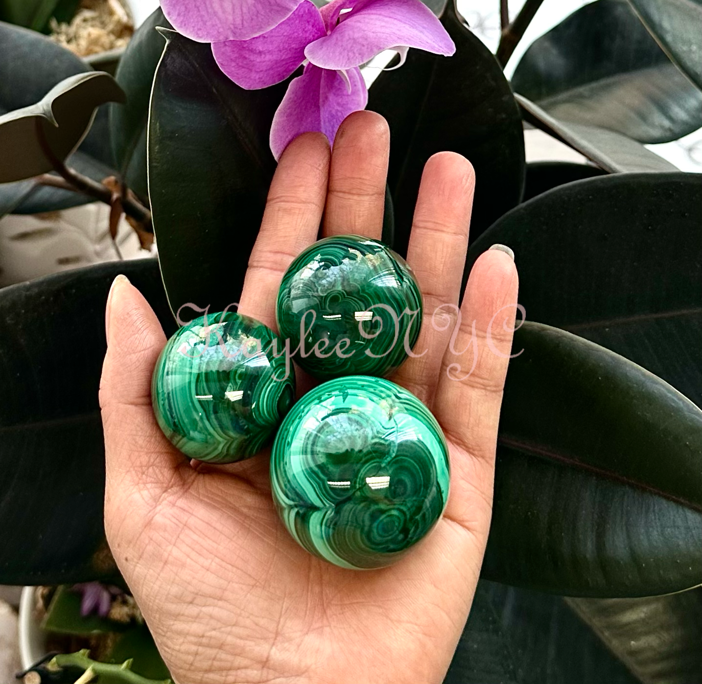 Wholesale 5 PCs Natural Malachite Spheres Crystal Ball Healing Energy