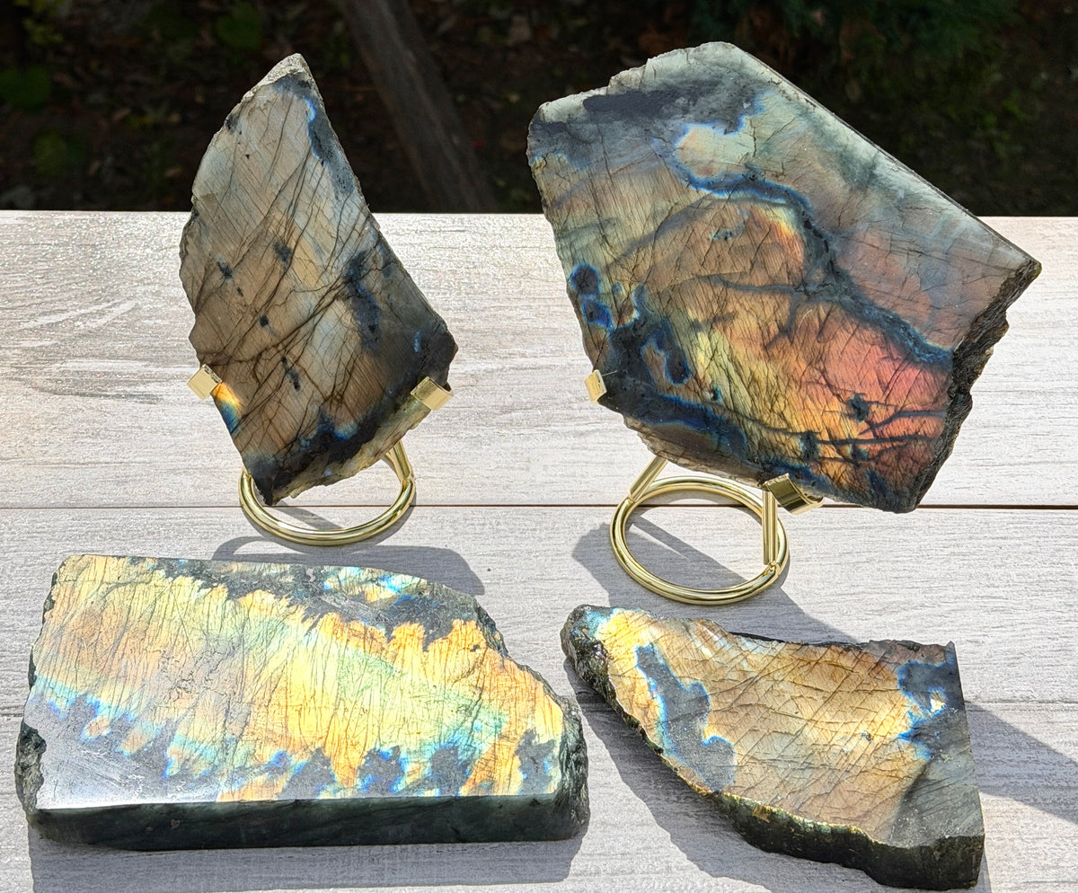 Wholesale Lot 4-5 pcs Natural Labradorite Slab Crystal Healing Energy
