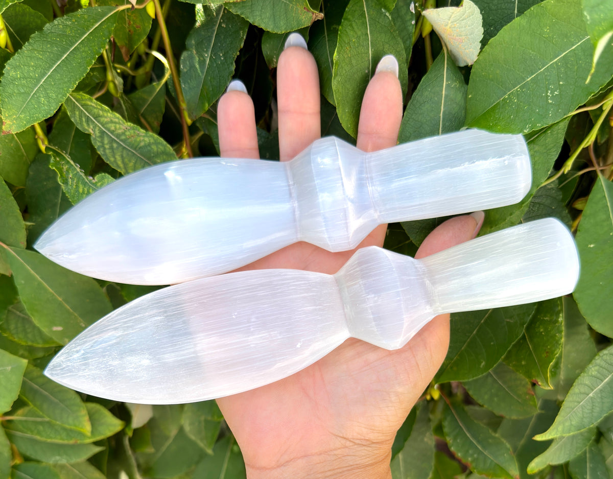 Wholesale Lot 6 pcs Natural Selenite aka Satin Spar Dagger 20cm