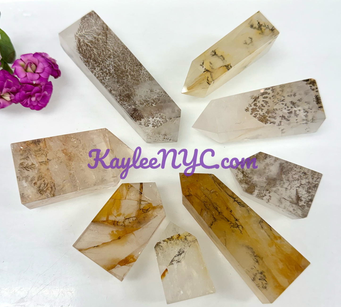 Wholesale Lot 0.5 lb Natural Dendritic Quartz Obelisk Tower Point Crystal Healing Energy