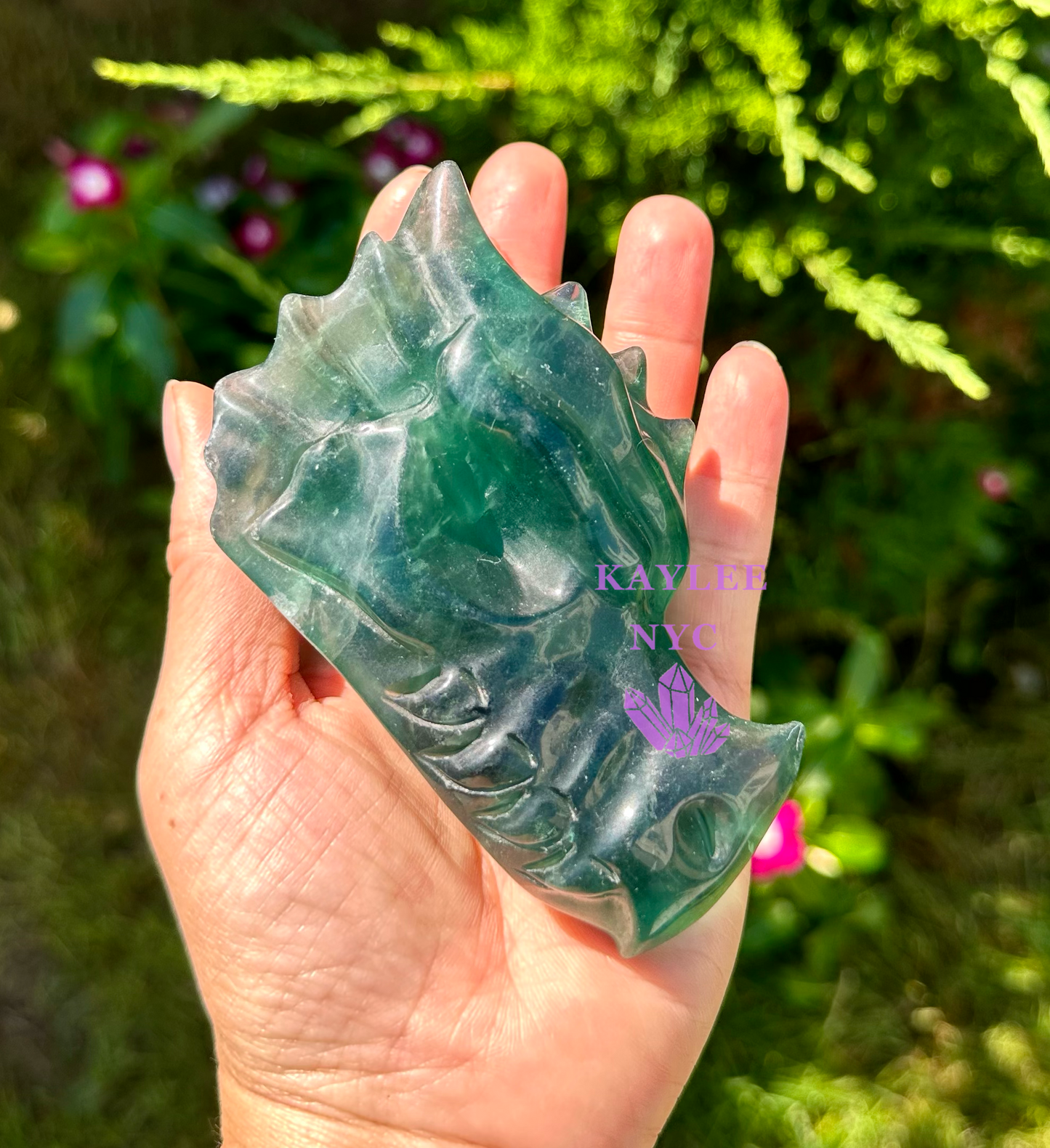 3 PCs Natural Fluorite Dragon Head