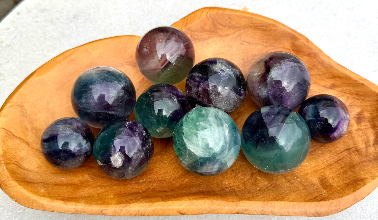 Wholesale Lot 10 Pcs Natural Fluorite Sphere Crystal Ball 1.9-2lbs Healing energy
