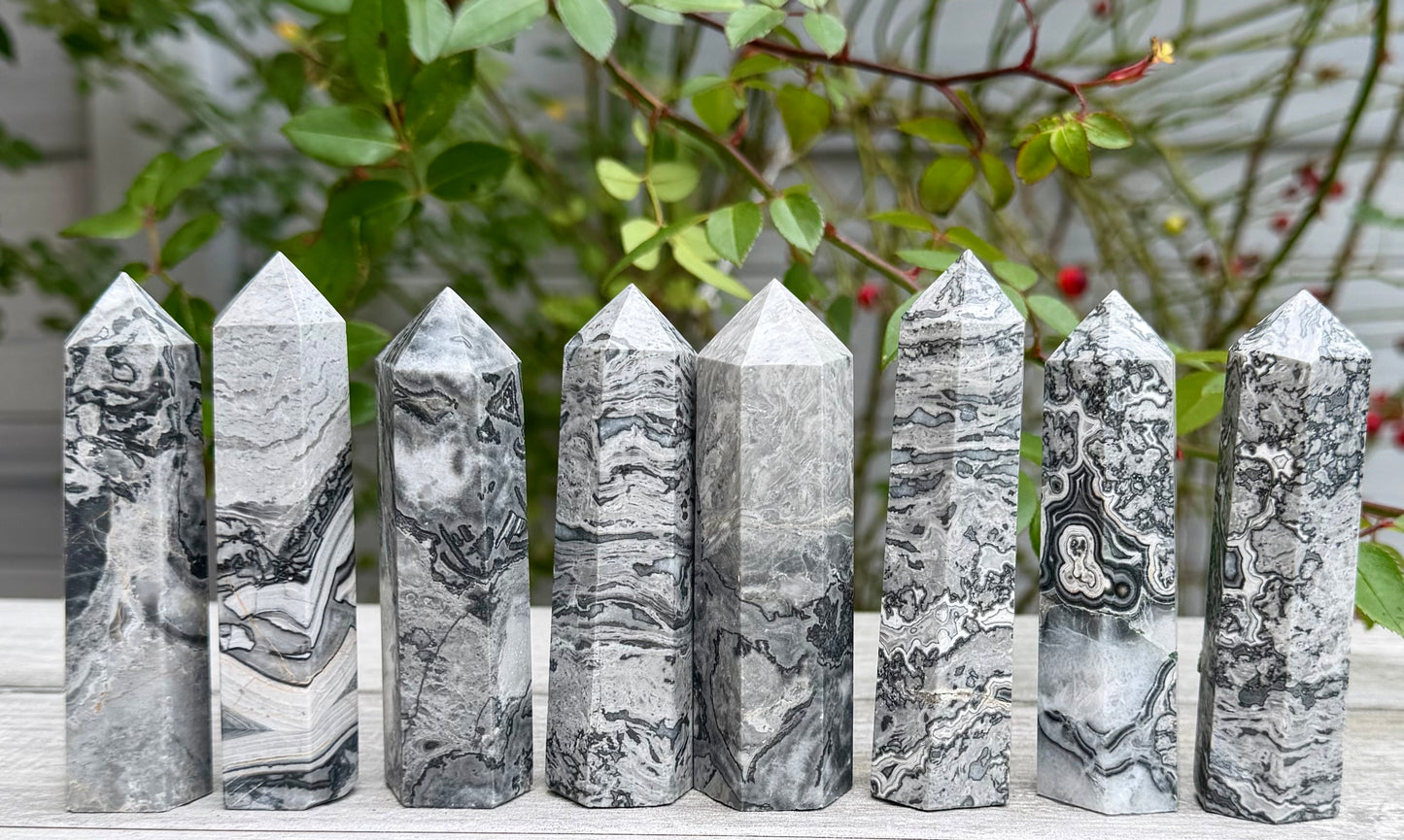 Wholesale Lot 2 lbs Natural Picasso Jasper Tower Obelisk Point Wand Crystal Energy Healing