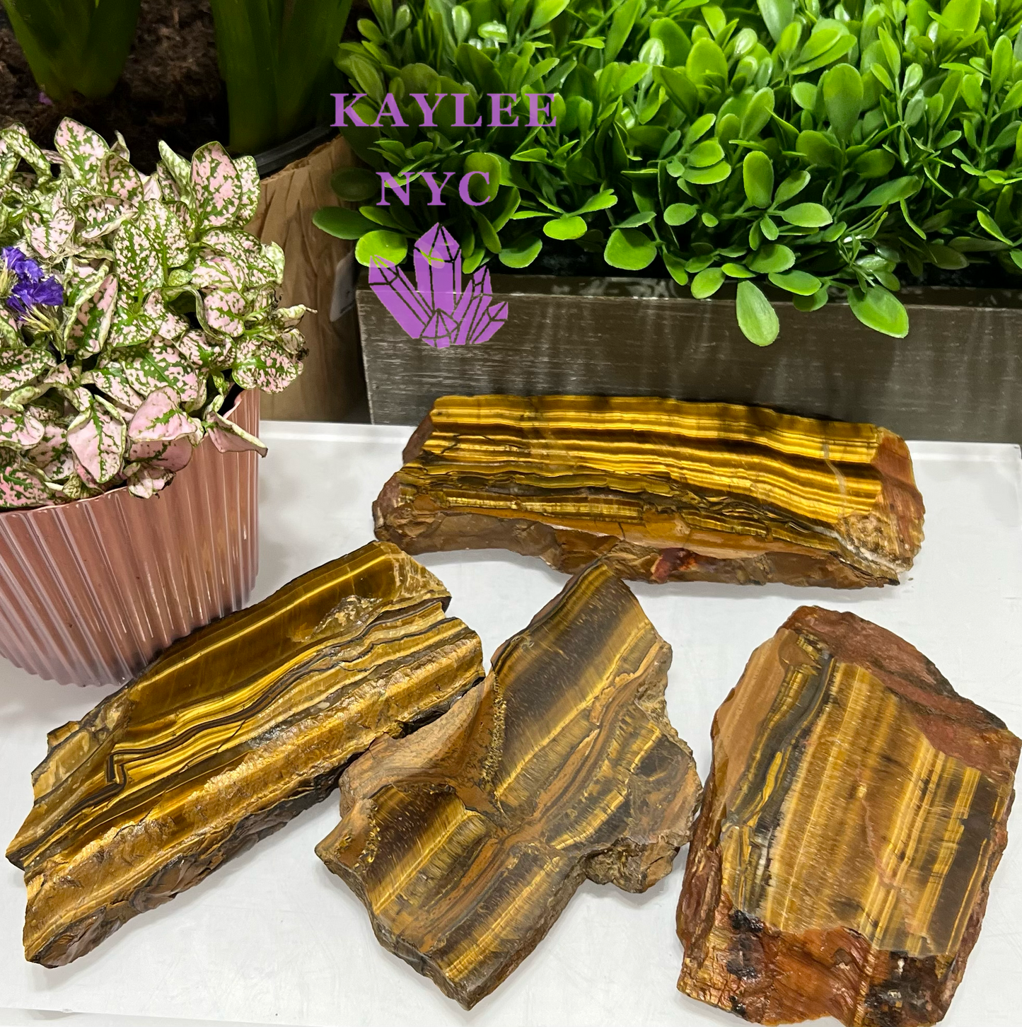 4-5 pcs Natural Tiger Eye Slab 2.9-3 lbs