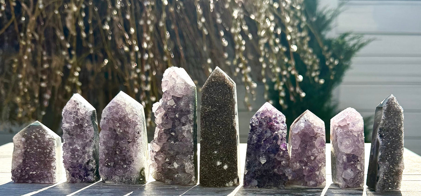 2lbs Natural Amethyst Cluster Obelisk Tower Crystals Healing Energy