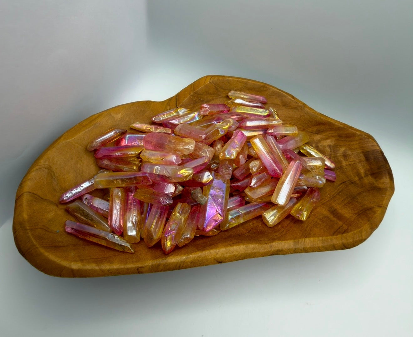 Wholesale Lot 1 Lb Rainbow Aura Quartz Wand Tumble Crystal Nice Quality