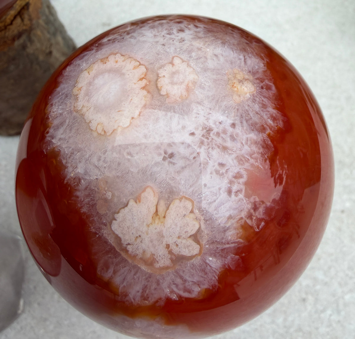 2lbs Natural Druzy Carnelian Sphere Crystal Ball