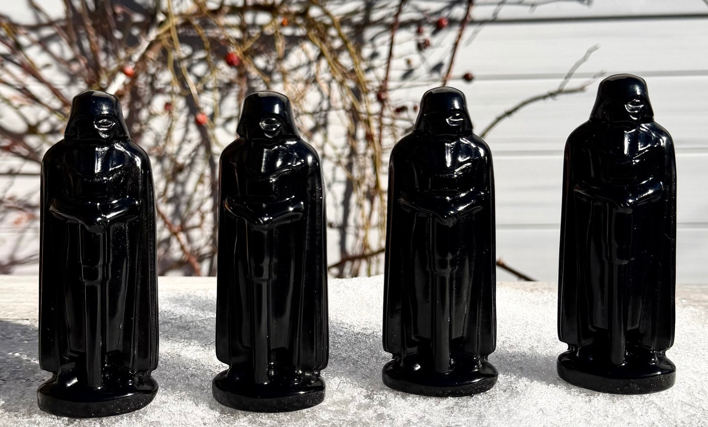 Wholesale Lot 4 PCs 12cm Black Obsidian Darth Vader Crystal Healing Energy