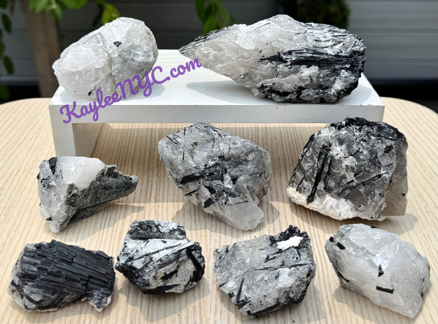 4 lbs Natural Tourmalinated Quartz Rough Crystals Healing Energy